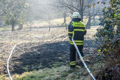 Weinstadt-Schnait: Ca. 5000 qm Wiese und Straeucher in Brand - Gartenfeuer geraet ausser Kontrolle